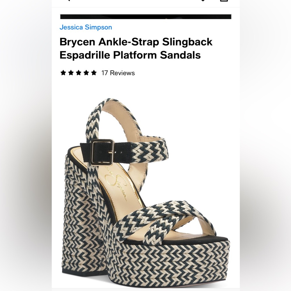 Jessica Simpson Brycen Ankle-Strap Slingback Platform Sandals  7M/37.5